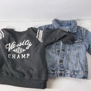 Jumping Beans Charcoal Sweatshirt and Jean‎ Jacket